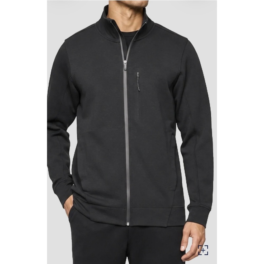 Mack Weldon Atlas Full Zip Jacket Mens Medium Black Technical Stretch Activewear